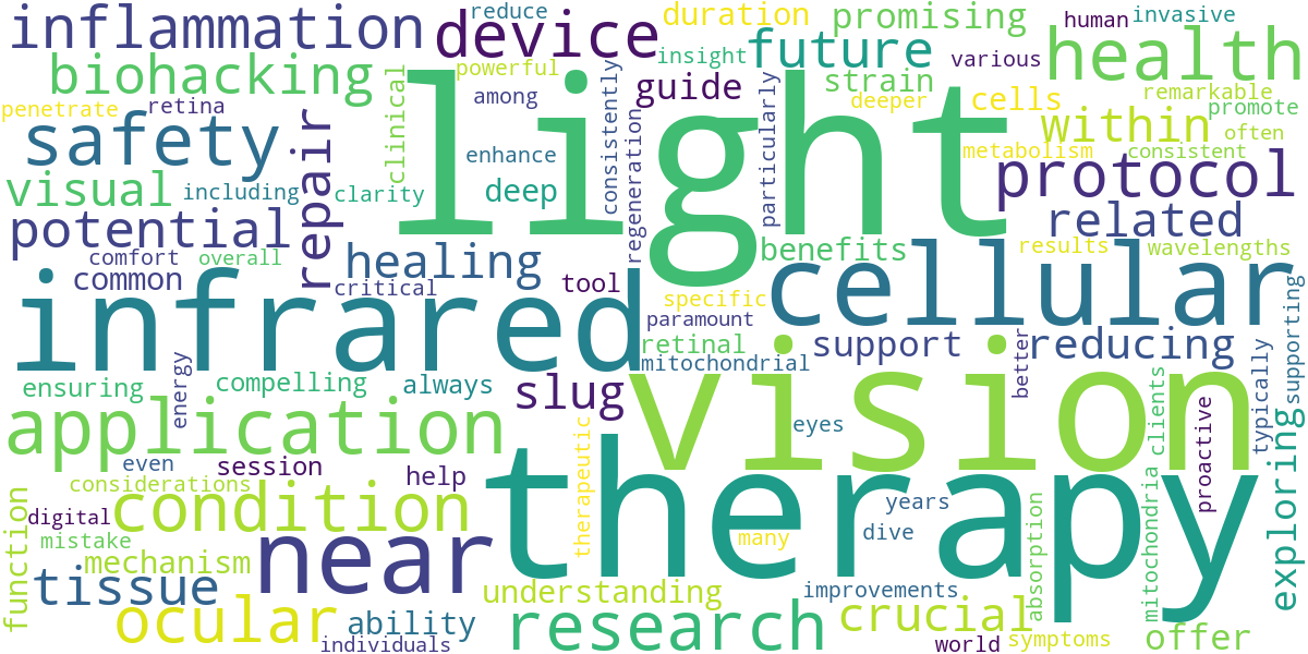 Word cloud for article: Near-Infrared Light Therapy for Vision: Applications, Research & Safety