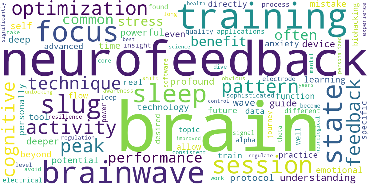 Word cloud for article: Neurofeedback and Brainwave Optimization: Training Your Brain for Peak States