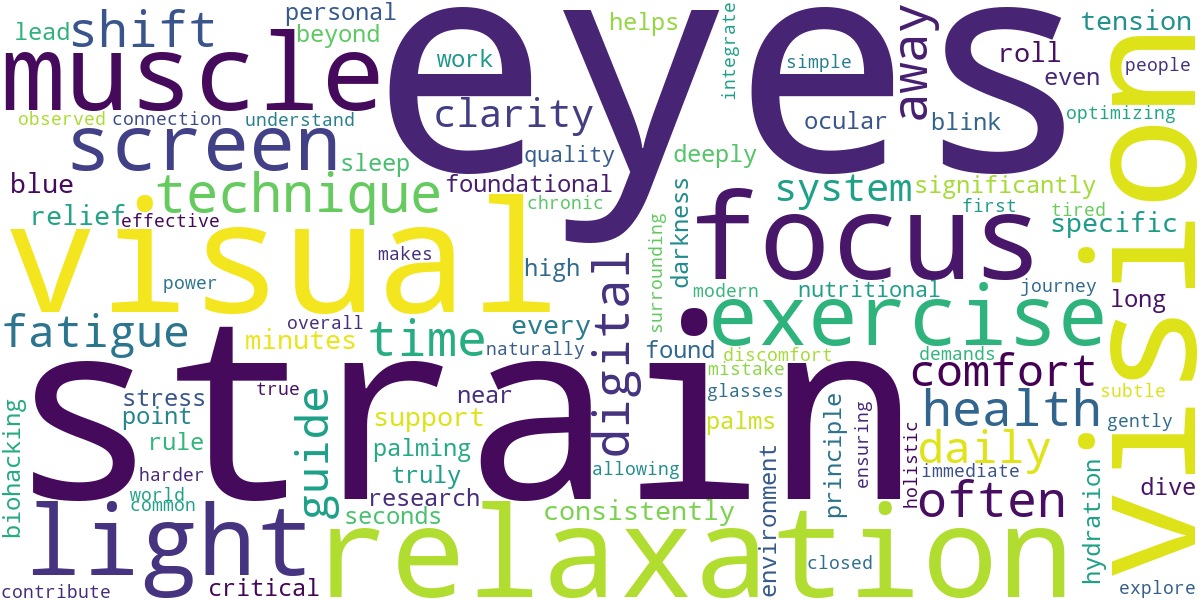Word cloud for article: Ocular Relaxation: Techniques to Relieve Eye Strain and Improve Focus