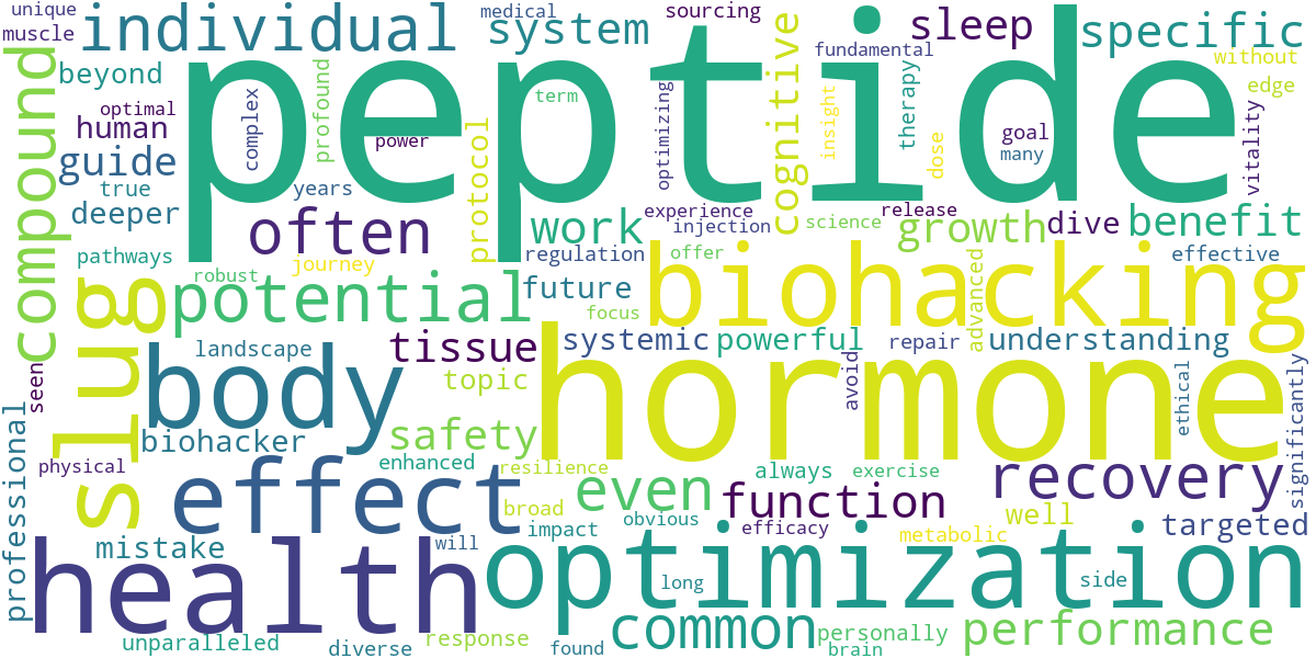 Word cloud for article: Peptides and Hormones: Cutting-Edge Biohacks for Optimization