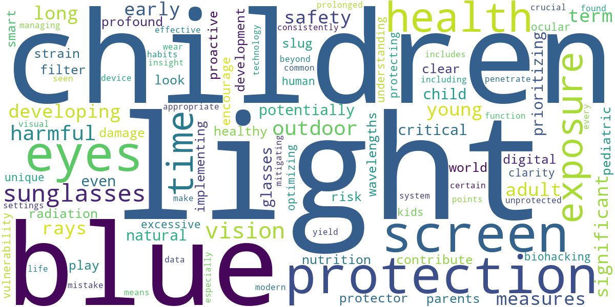 Word cloud for article: Protecting Young Eyes: Blue Light and UV Safety for Children