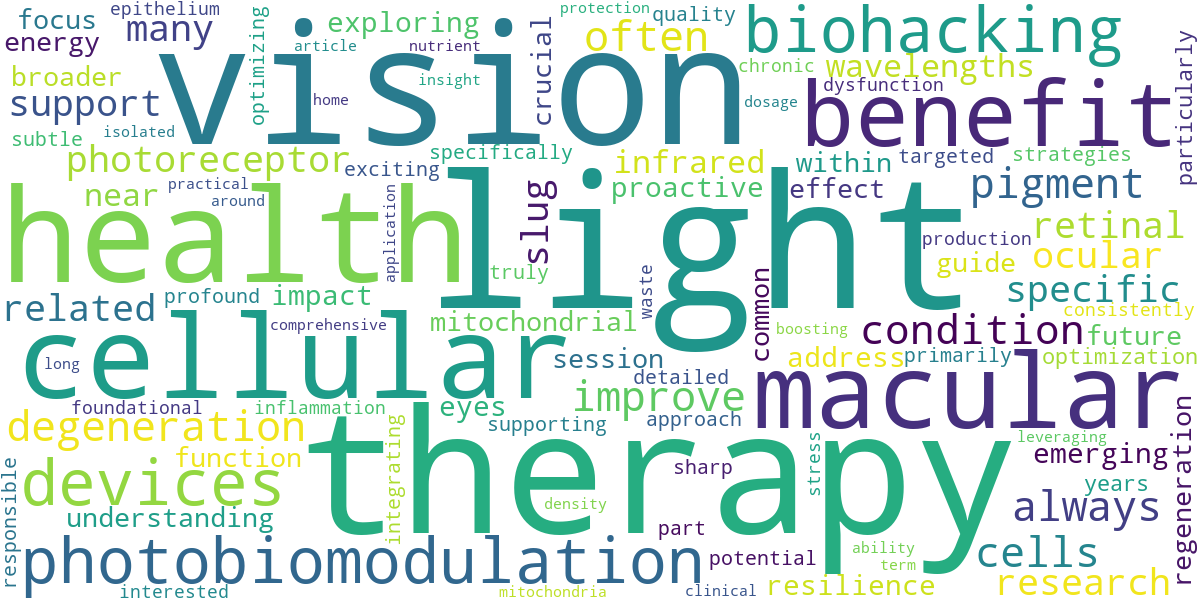 Word cloud for article: Red Light Therapy for Macular Degeneration: Emerging Biohacks for Vision