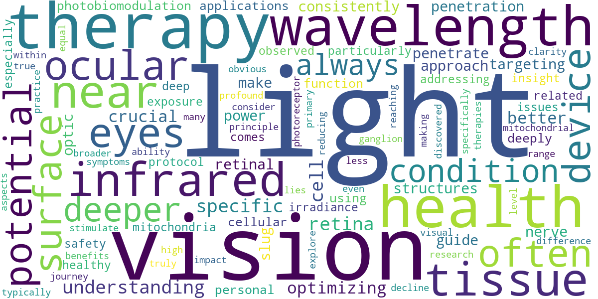 Word cloud for article: Red Light vs. Near-Infrared for Eye Health: Which is Better?