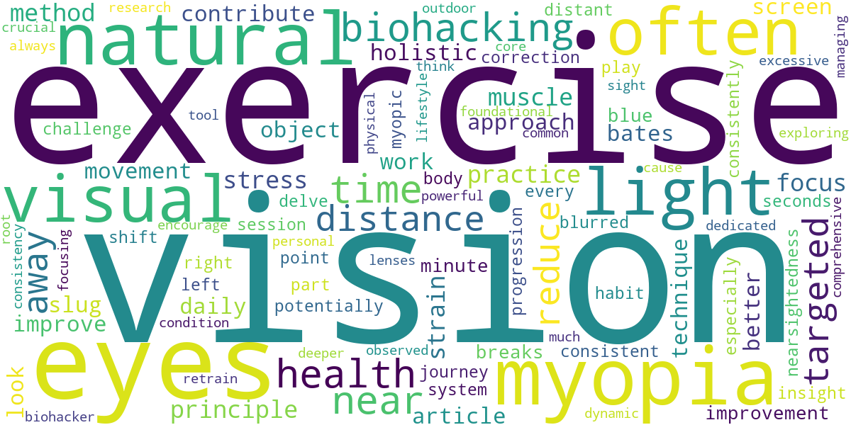 Word cloud for article: Targeted Eye Exercises for Myopia (Nearsightedness) Correction