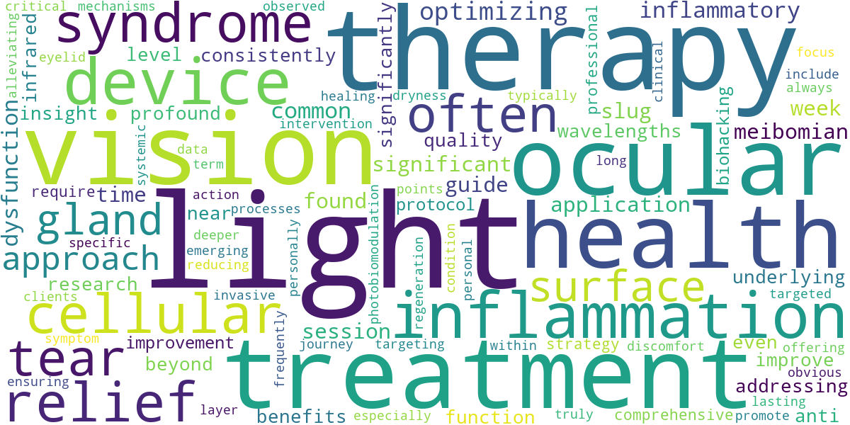 Word cloud for article: Targeting Dry Eye Syndrome with Red Light Therapy: A New Approach