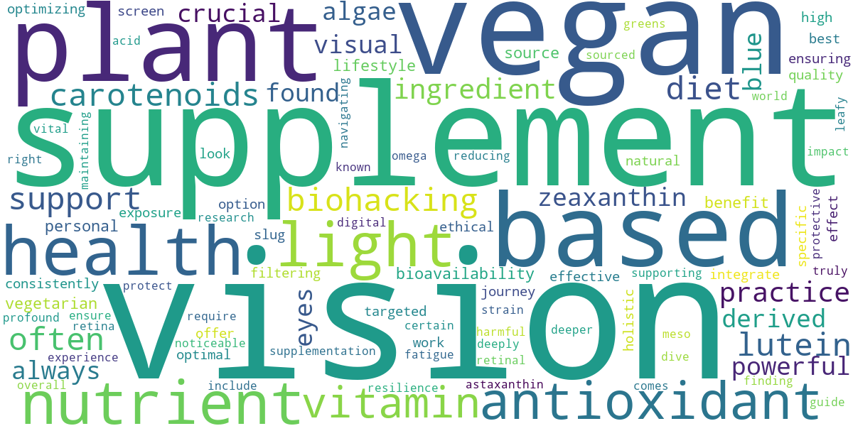 Word cloud for article: The Best Vegan & Vegetarian Eye Supplements: Plant-Based Vision Support