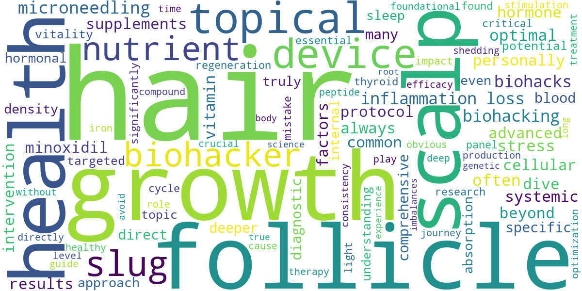 Word cloud for article: The Biohacker's Guide to Optimal Hair Growth & Follicle Health