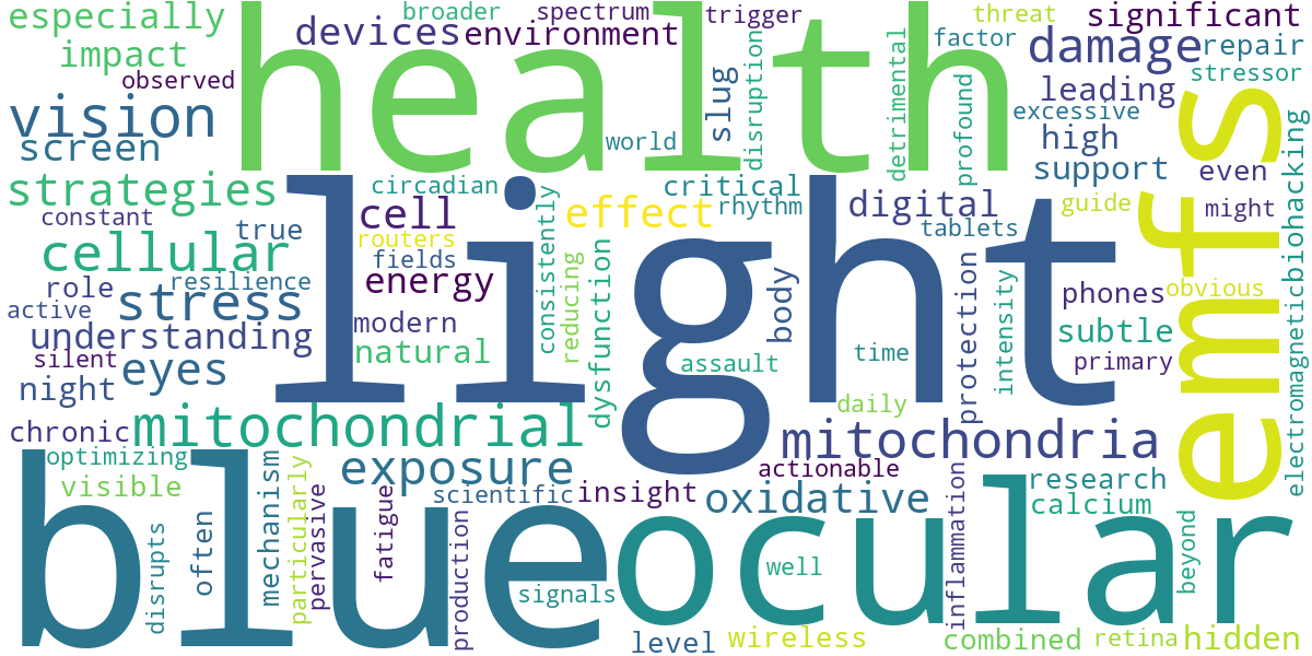 Word cloud for article: The Hidden Impact: Blue Light & EMFs on Ocular Mitochondrial Damage
