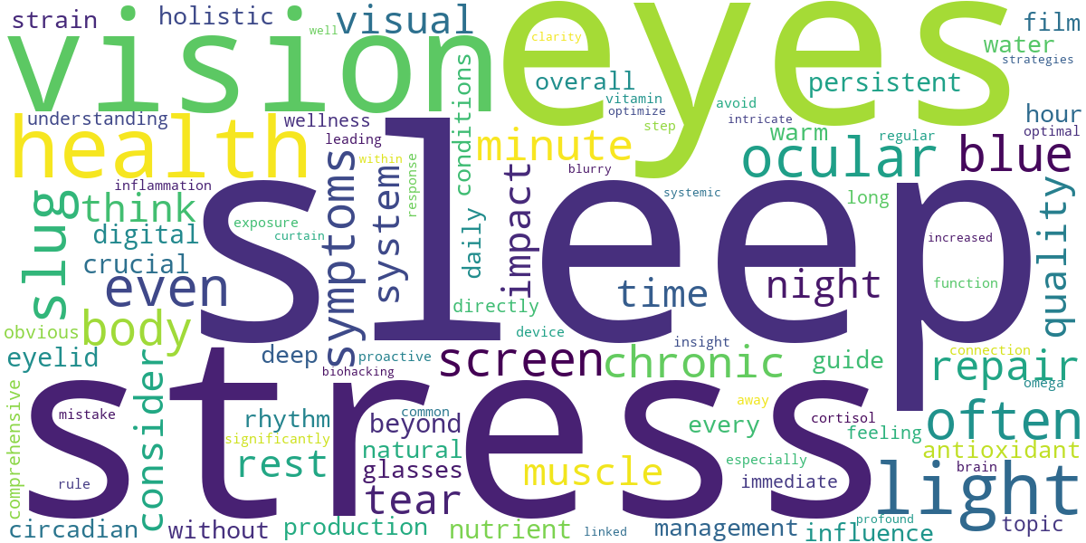 Word cloud for article: The Hidden Impact: Sleep, Stress, and Their Effects on Eye Health