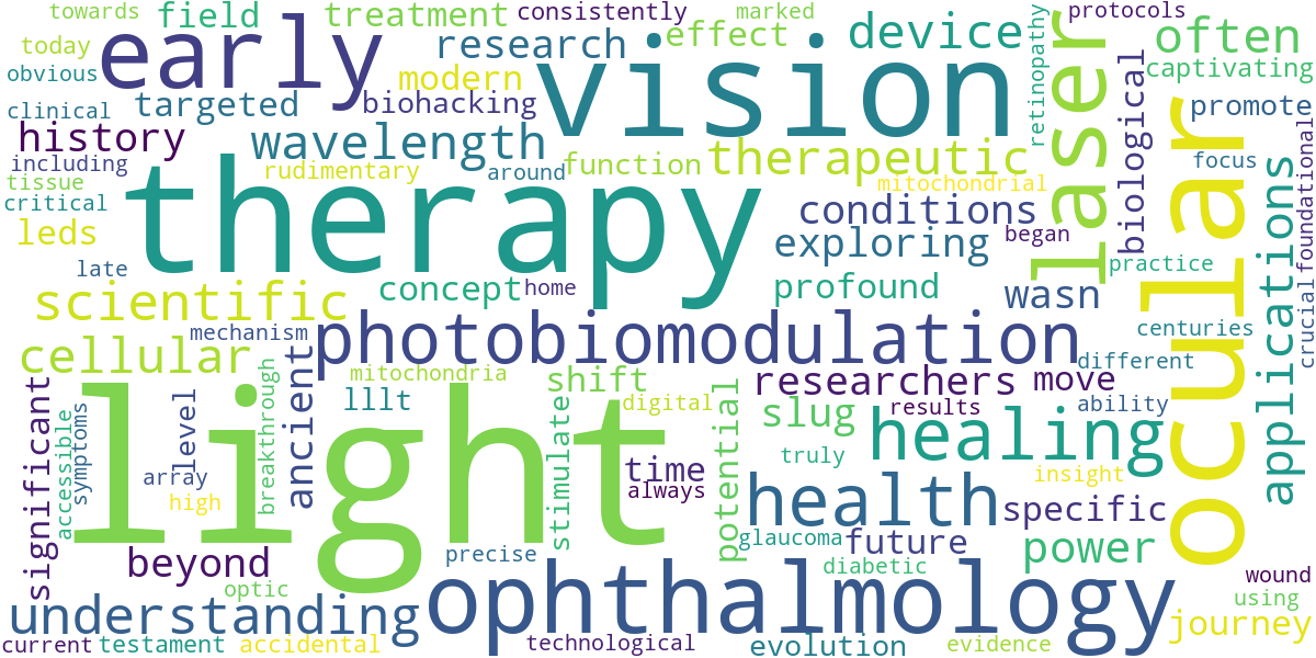 Word cloud for article: The History and Evolution of Photobiomodulation in Ophthalmology