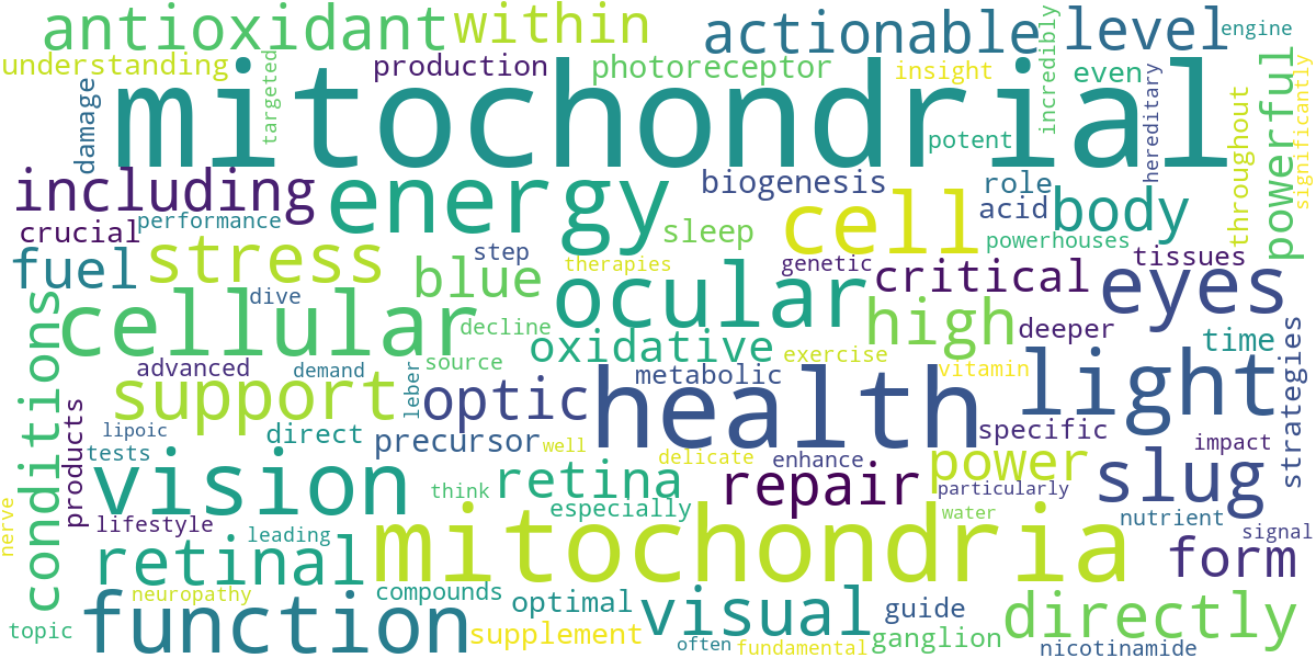 Word cloud for article: The Role of Mitochondrial Health in Vision & Eye Function