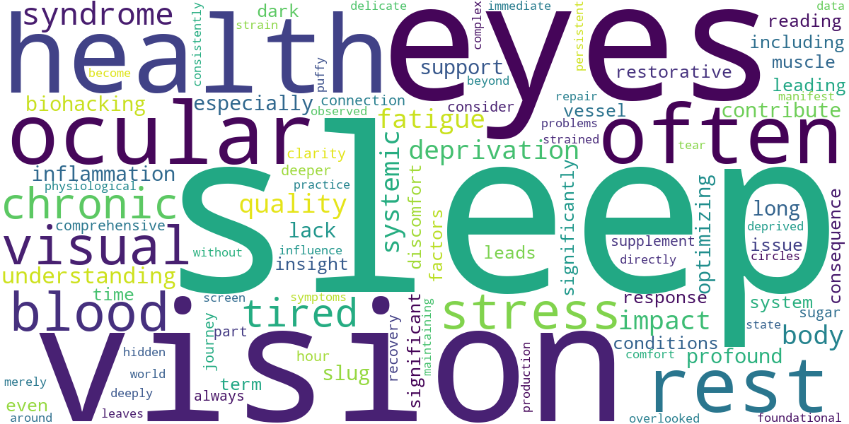 Word cloud for article: The Tired Eye Syndrome: How Sleep Deprivation Affects Your Vision