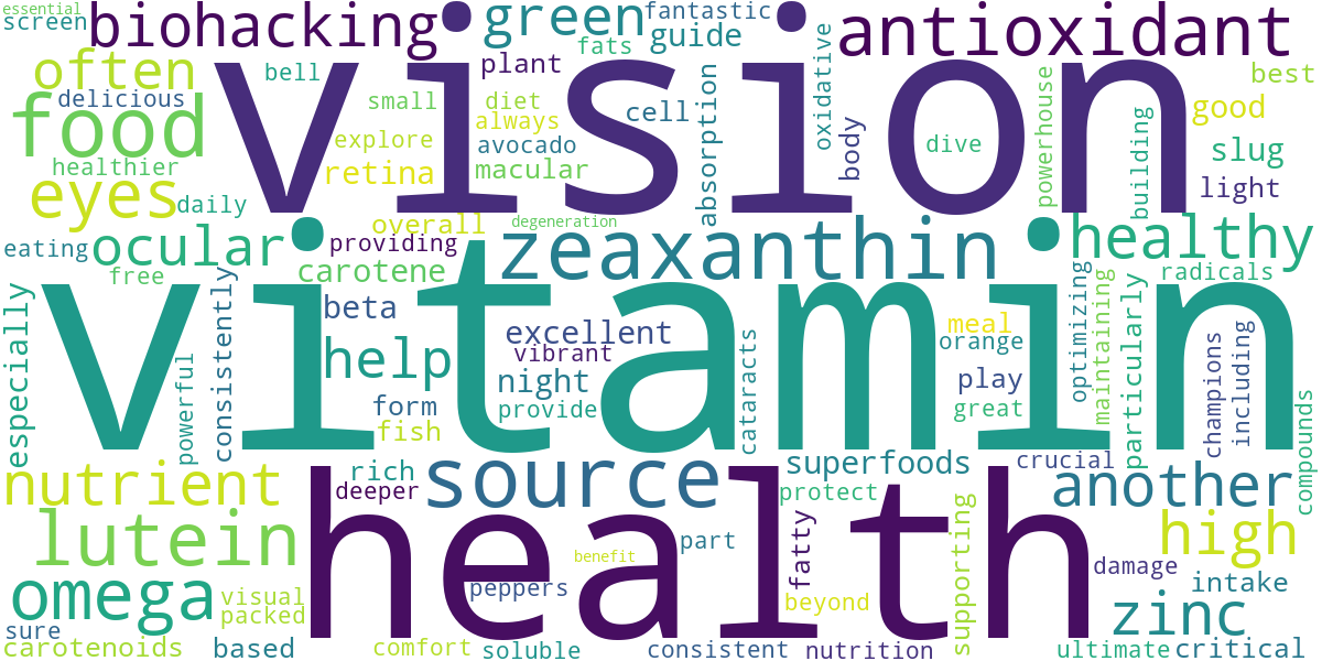 Word cloud for article: Top 20 Superfoods for Vision: Eating Your Way to Healthier Eyes