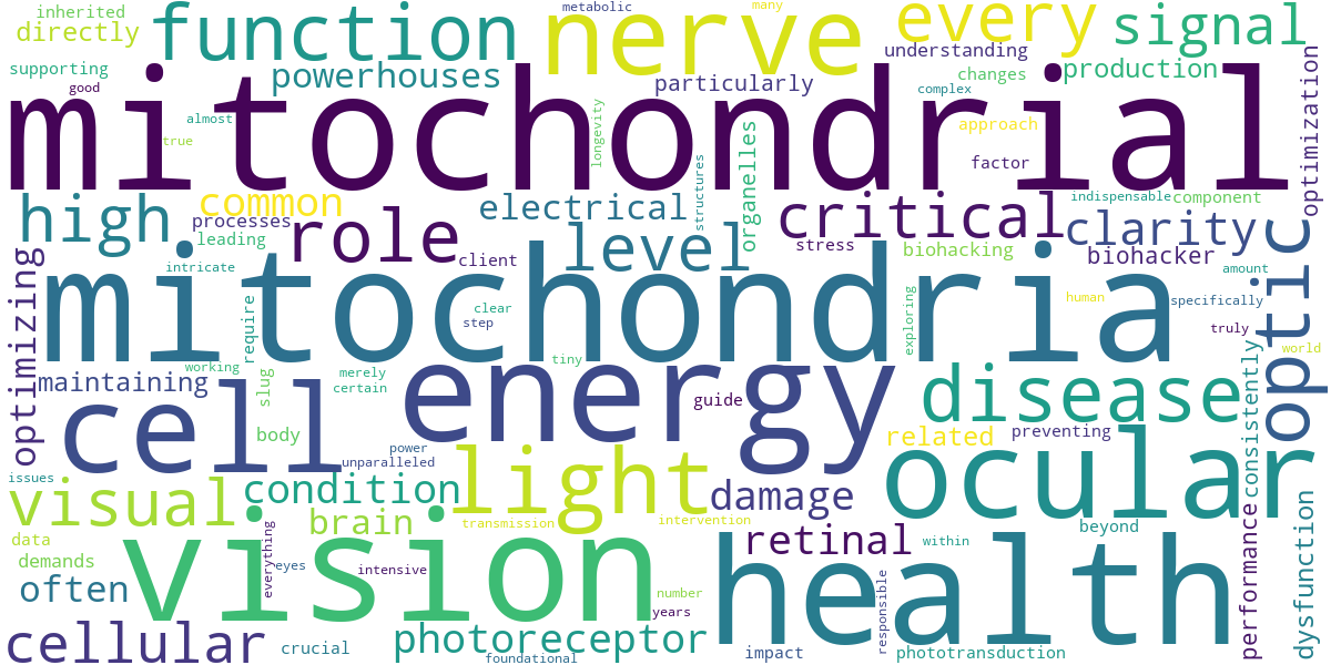 Word cloud for article: What Are Ocular Mitochondria & Why Are They Crucial for Vision?