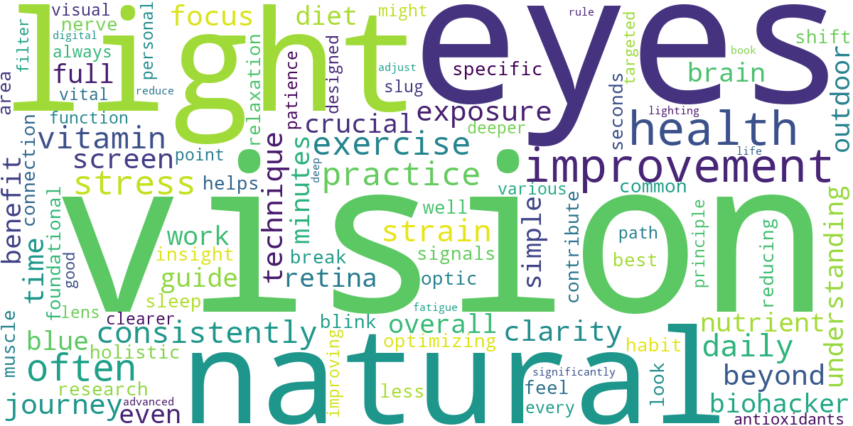Word cloud for article: Your Complete Guide to Natural Vision Improvement: Getting Started