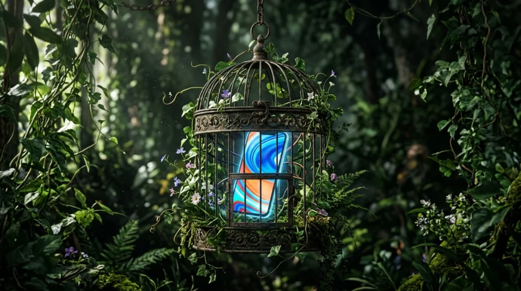 Person silencing a smartphone to improve cognitive focus.