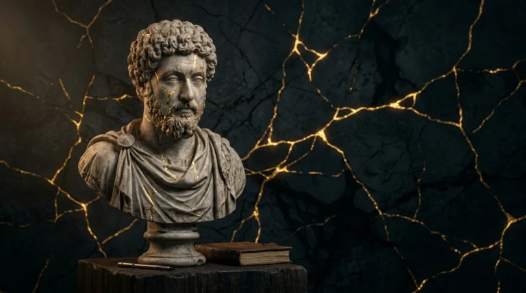Marcus Aurelius bust representing mental strength and stoic resilience